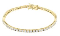 14k Yellow Gold 4.00 cts Diamond Tennis Bracelet