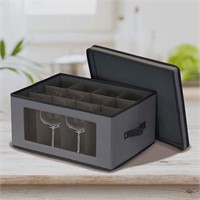 Household Essentials Gray Balloon Wine Storage Box