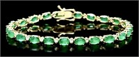 $11800  10.60 cts Emerald & Diamond 14k Bracelet
