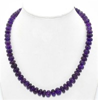 925 Sterling Silver 238.50 cts Amethyst Necklace