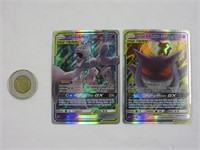 2 cartes rare Pokémon, Mewtow & Mew, Gengar &