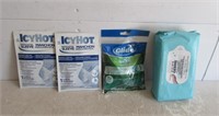 LOT ICY HOT, GLIDE FLOSS, ALCOHOL WIPES
