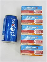 5 boites de comprimées Aspirin