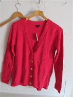 NEW TALBOTS RED CARDIGAN SIZE SMALL- RETAIL $112