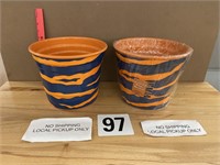 SET OF 2 METAL TIGER STRIPE PARTY BUCKETS 8T X 10R