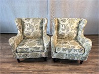 Pair Paisley Accent Chairs
