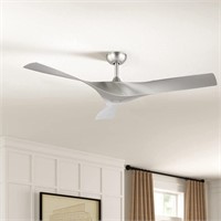 52’’ DC Ceiling Fan without Lights, Brushed Nicke
