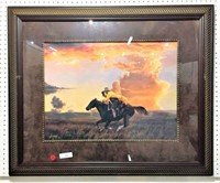 A T Cox Western Print in Nice Frame