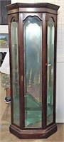Lighted Mirrored Back Curio Cabinet