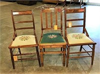 Vintage Needlepoint Side Chairs