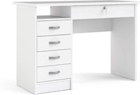 Tvilum Desk with 5 Drawers, White; ?Scandinavian