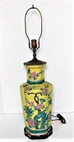 Asian Ceramic Lamp with Brass Top