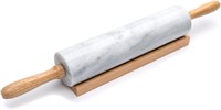 Fox Run Polished Marble Rolling Pin with Wooden C