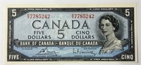 1954 Canada $5 Bill
