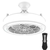 LED Indoor/Covered Outdoor White Ceiling Fan