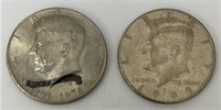 Two United States 1976 and 1993 Half Dollar Coins