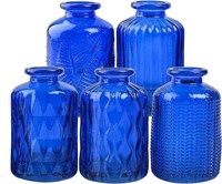ELEGANTTIME Cobalt Blue Glass Bud Vase Small Flow