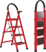 JOISCOPE 4 Step Ladder, Folding Step Stool with U