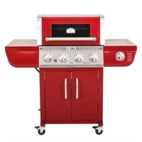 Cuisinart Red Four Burner Dual Fuel Gas Grill