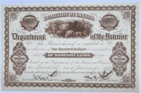 Rare 1887 $100 Metis Land Bond