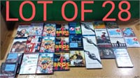 LOT OF 28 Various DVD's, Blue Ray & CD's