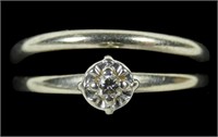 10K White gold diamond wedding ring set, size 8,