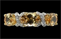 14K Yellow gold oval cut Imperial Topaz