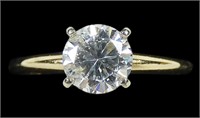 14K Yellow gold CZ solitaire ring, size 5.75,