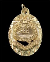 14K Yellow gold Bahamas medal, "Pirates Expelled,