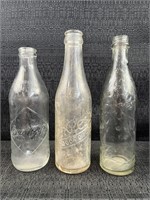 Lot of Vintage Glass Soda Bottles