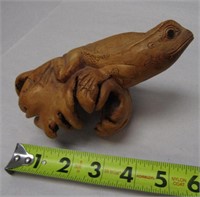 Hand Carved Drift Wood Frog