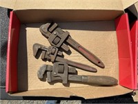 3 small pipe wrenches