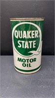 Vintage Quaker State Full Quart Tin Can Of Motor O