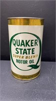 Vintage Quaker State Full Quart Tin Can Of Super B