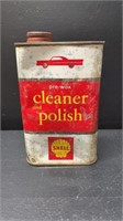 Vintage Shell Full Tin Can Of Pre Wax Cleaner & Po