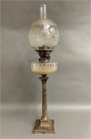 Rare Hinks Lever  No 2 Pedestal Oil Lamp
