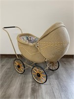 Early Restored Wicker Childs Pram in Excellent Con
