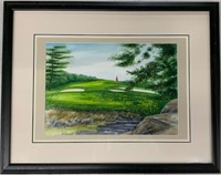Original Watercolour-Golf Course-Signed