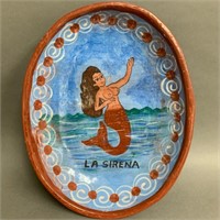 La Sirena Hand Painted Pottery Plate 9"