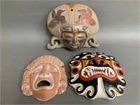 Grouping of Fine Tourist Art Clay Tribal Masks