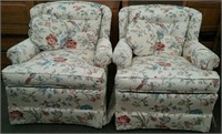 Pair Floral Pattern Arm Chairs