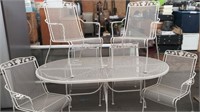 Metal Oval Patio Table w/6 Chairs 6' x 42"