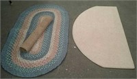 Oval Woven Rug, Approx. 49"×26" & Entry Rug