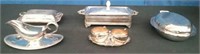 Box-Silver Plate Serving Dishes, Gravy Boat,
