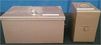 Box-2 Metal Storage Boxes, 1 With Lock