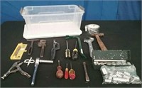 Tub-Assorted Hand Tools, Screwdrivers, Sockets,