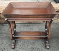 Vintage Harp End Table with Tray Style Top