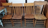 4 Wood Dining Chairs