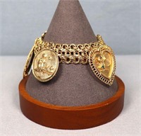 14K Gold Charm Bracelet, 48 Grams