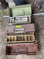 2 tackle boxes, old bait, misc